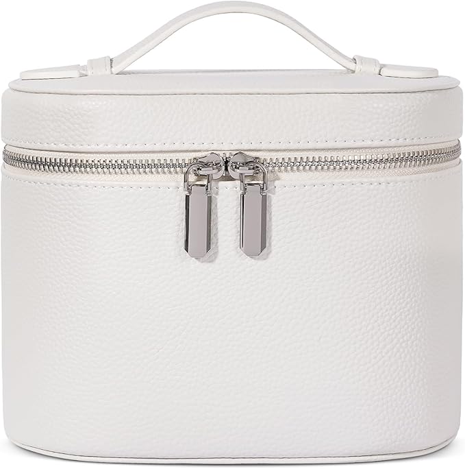 Makeup Bag, Travel Make up Case with Compartments and Handle, Portable Cosmetic Organizer Bags,Toiletry Bag for Women