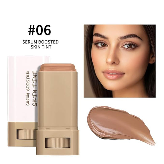 Beauty Balm Serum Boosted Skin Tint,Skin Tint Stick,Solid Tinted Moisturizing Serum Foundation Stick,Long-Lasting Moisturizing Flawless Face Makeup for Women (#06,18 g)