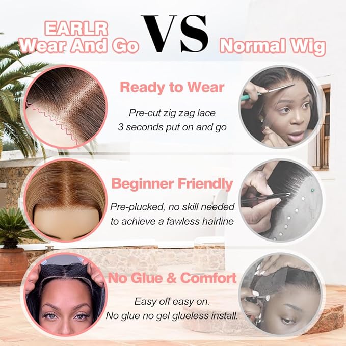 26 inch Balayage Brown Highlight 7X5 Lace Front Bye Bye Knots Glueless Wigs Human Hair Pre Plucked Pre Cut Bleached Knots Pre Everything Put on and Go Wig Highlight 1b30 Human Hair Wigs