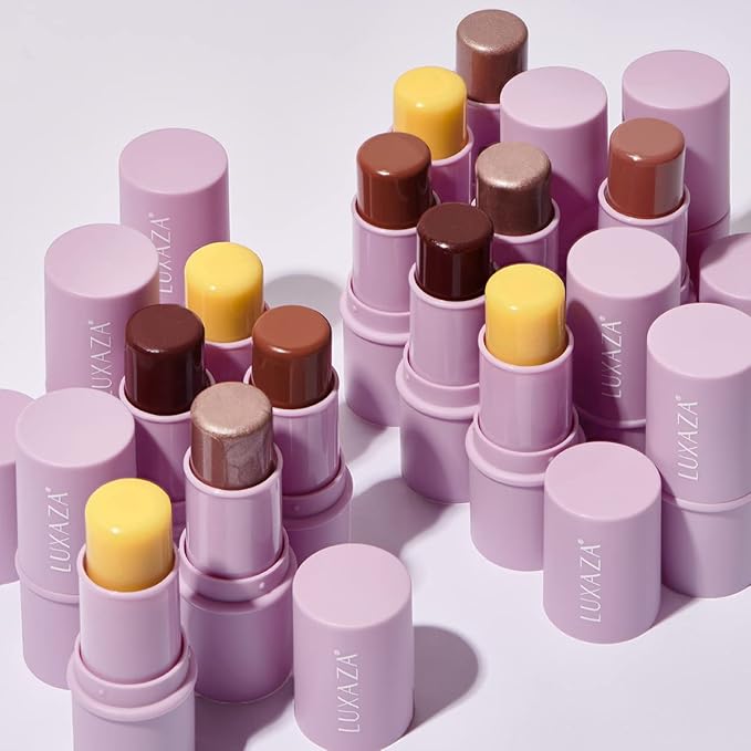 2Pcs Highlighter Moisturizer Makeup Sticks, Iluminator Face Stick