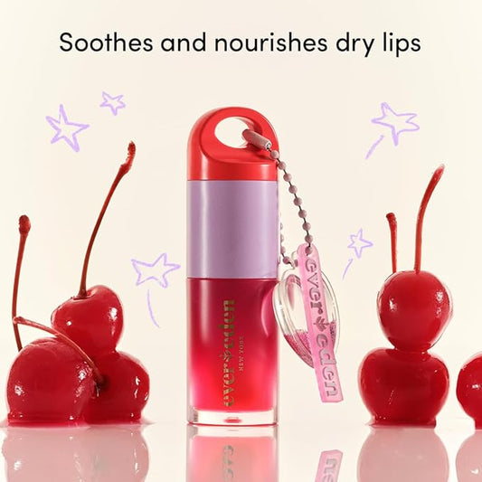 Evereden Kids Tinted Lip Gloss: Sheer Red - Non Toxic, Vegan Clean Makeup for Kids - Soothing & Hydrating Lip Gloss with Cherry, Peach, & Cranberry Oils