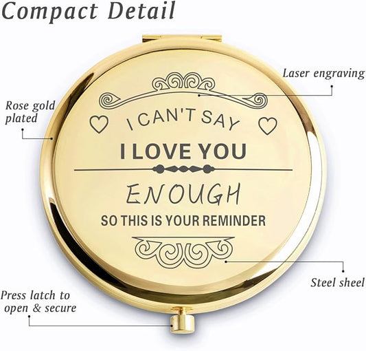 Personalized Gifts for Women Girls, Inspirational Compact Mirrors, 2025 Graduation Gifts for Her, Unique Mothers Day Birthday Gifts for Mom Sister Wife Daughter Niece, Friendship Gifts for Friends