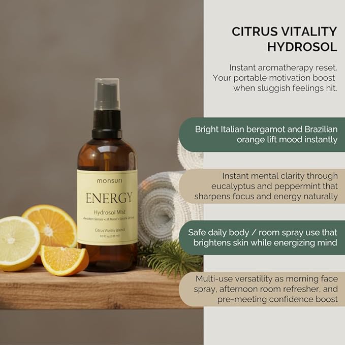 Energy Boost Gifts for Mom - 5-Piece Mood Lift Self Care Gift Set. New Mom Care Package for Tired Moms with Body Butter, Aromatherapy Essential Oil Roller, Turmeric Soap, Body Oil and Room Spray.