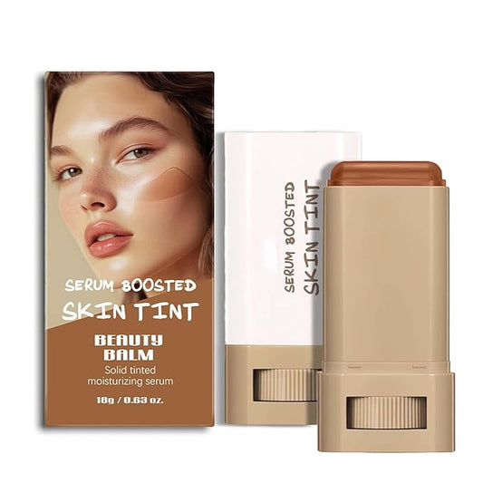 Beauty Balm Serum Boosted Skin Tint, Foundation Stick Solid Tinted Moisturizing Serum Contour Stick for Face Makeup, Buildable Medium-to-Full Coverage, Natural Finish (#03, 1 Count)