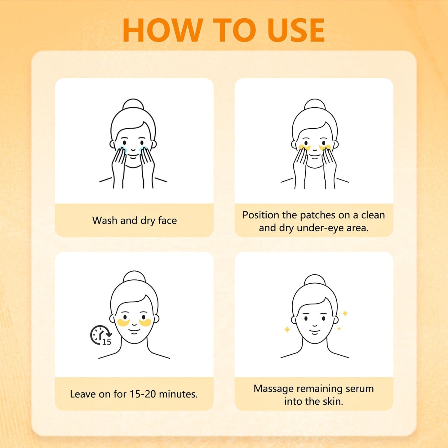 Aeryea Under Eye Patches with Vitamin C & Caffeine 30 Pairs for Dark Circles, Fine Lines and Puffiness, with Niacinamide Hydra-Gel Collagen, Skin Care for Men & Women