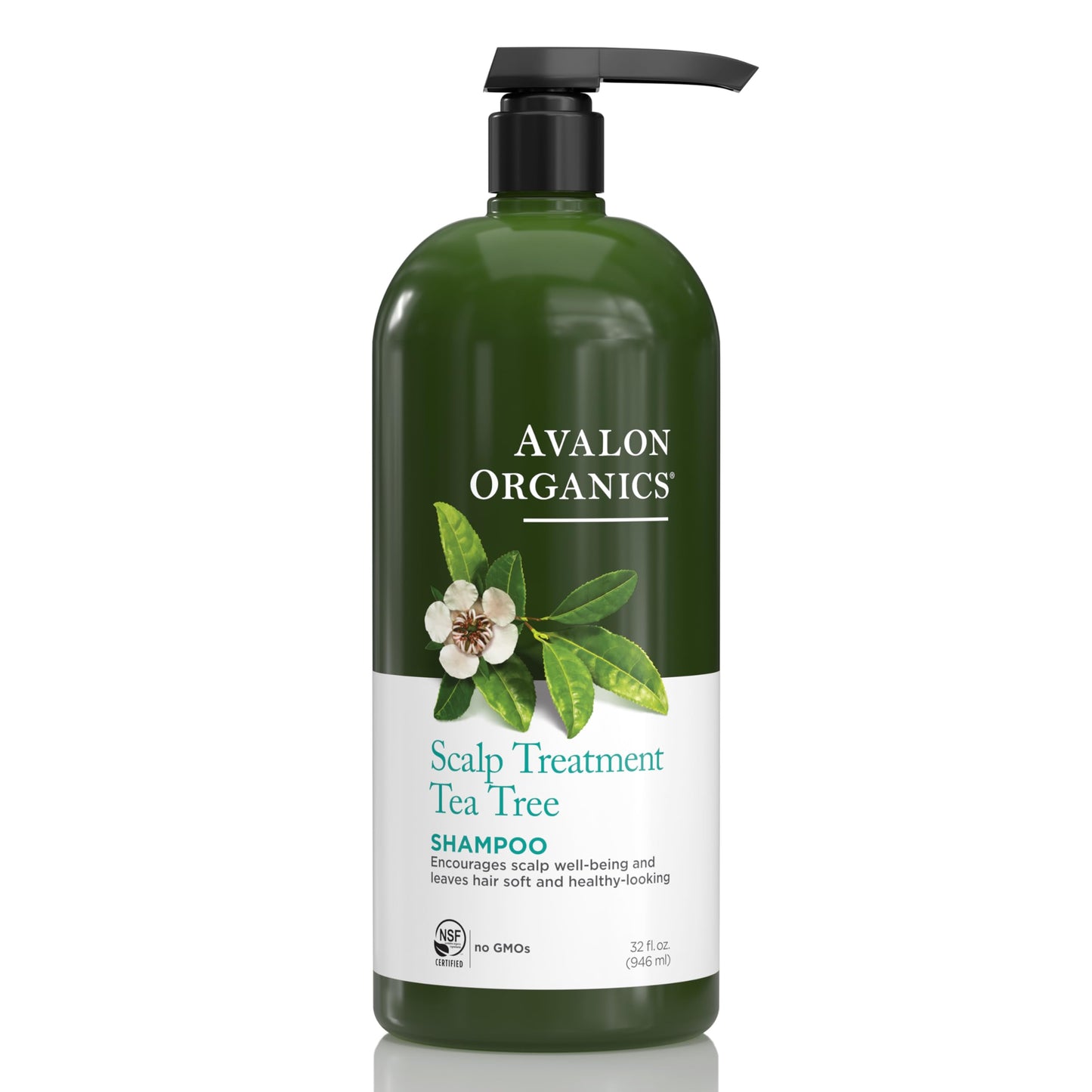 Avalon Organics Scalp Treatment Tea Tree Shampoo, Encourages Scalp Well-Being and Leaves Hair Soft, 32 Fluid Ounces