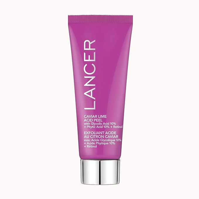 Lancer Skincare Caviar Lime Acid Peel On the Go, Retinol Facial Chemical Peel with Brightening Glycolic Acid, Travel Size, 0.5 Fluid Ounces