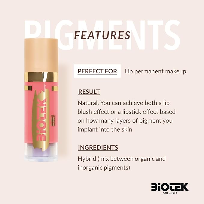Biotek Lip Pigment for Permanent Makeup - Warm Nude Lip Color - Made in Italy - Bubble 0,61 fl.oz.