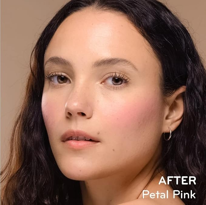 pürlisse Blush Glow BB Cheek Color - Dewy Liquid Blush for Cheeks - Enriched with Vitamin E & Hyaluronic Acid - Creamy, Lightweight & Buildable - Hydrating & Nourishing - Petal Pink (0.34 Fl oz)