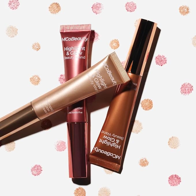 MCoBeauty Highlight & Glow Beauty Wand, Blush Glow, Luminous Highlight for Radiance Skin, Vegan, Cruelty Free Cosmetics