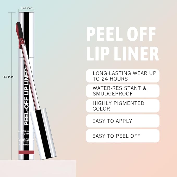 3 Colors Lip Stain Peel Off Long Lasting Brown Lip Liner Set Waterproof Transfer Proof Nude Lip Tint Matte Finish Tattoo Lipstain Marker Non-Stick Cup Lip Gloss Makeup for Women