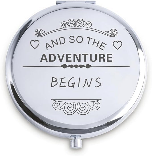 Personalized Gifts for Women Girls, Inspirational Compact Mirrors, 2025 Graduation Gifts for Her, Unique Mothers Day Birthday Gifts for Mom Sister Wife Daughter Niece, Friendship Gifts for Friends
