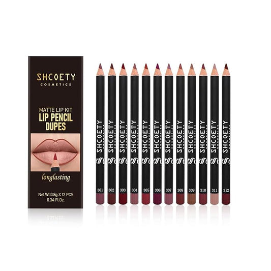 12 Colors Matte Lip Liner Set,Premium Waterproof Smooth Lip Pencils,Long Lasting Nude Liner Lipstick for Defining & Filling Lips