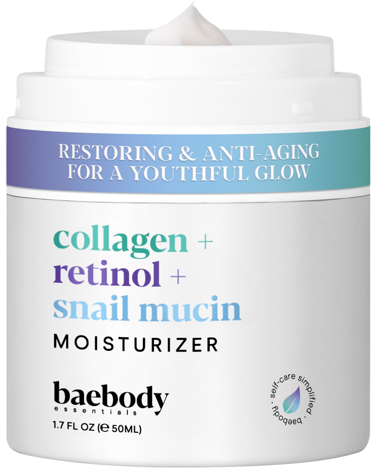 Baebody Collagen Retinol Snail Mucin Face Moisturizer with Hyaluronic Acid, Anti-Aging Face Cream for Fine Lines and Wrinkles, Anti-Wrinkle Cream for Face (1.7 fl oz)