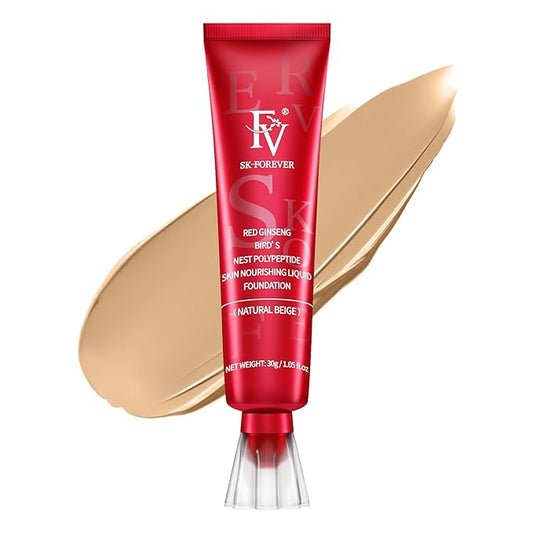 FV Waterproof Foundation, Medium Coverage, Oil-free & Long Lasting, Lightweight, Matte Foundation for Oily/Normal Skin, Transfer Proof Liquid Foundation Makeup, 30g, Natural Beige