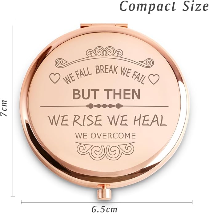 Personalized Gifts for Women Girls, Inspirational Compact Mirrors, 2025 Graduation Gifts for Her, Unique Mothers Day Birthday Gifts for Mom Sister Wife Daughter Niece, Friendship Gifts for Friends