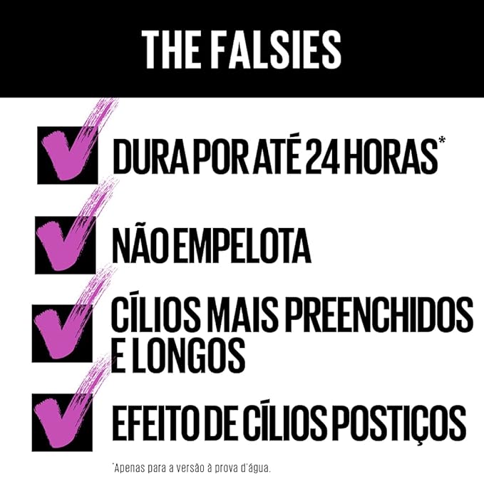 Maybelline Volum' Express The Falsies Waterproof Mascara, Volumizing and Separating Make Up Formula, Very Black, 1 Count