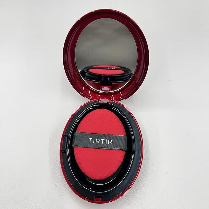 TIRTIR Mask Fit Red Cushion Foundation | Full coverage, Weightless, Skin fit, Satin Glow Finish, Korean Makeup, beauty, Tattoo cover up, Buildable (#34W Toffee, 0.63 Fl Oz)