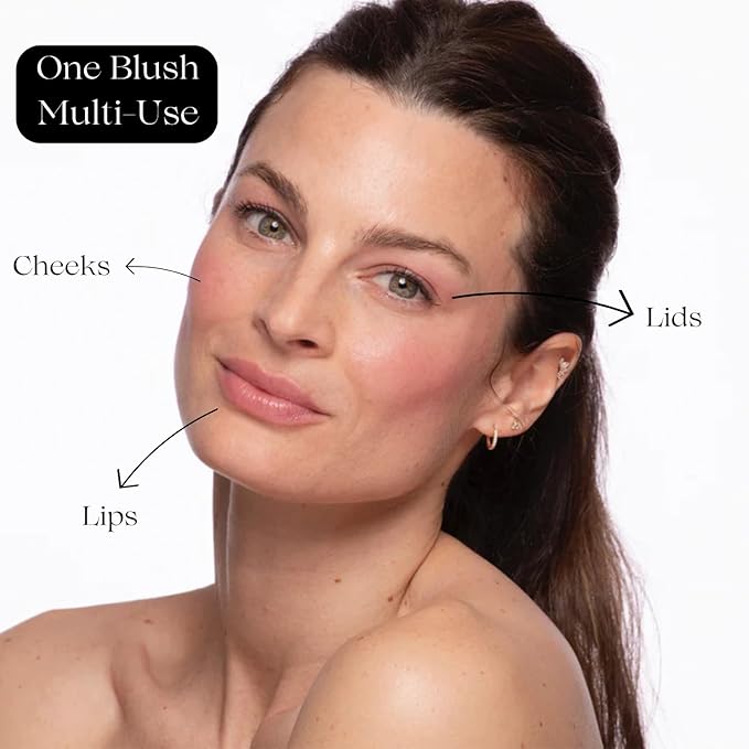 Epiclight Never Settle Radiant Cheek + Lip Blush - Cream Blush Multiuse 3 in 1 for Cheeks + Lips and Lids - Non-Toxic & Cruelty Free- Makeup + Skincare - Paraben & Sulfate-free (Fig Pink)