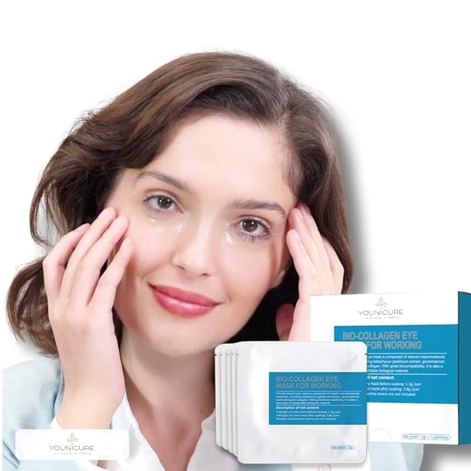 BIO-COLLAGEN EYE MASK, Anti Aging Eye Mask, Targets Wrinkles, Dark Circles, Eye Fatique, 5 Pairs