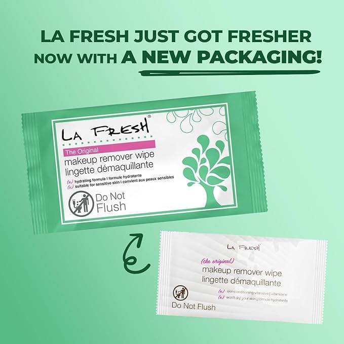 LA Fresh Makeup Remover Wipes with Vitamin E - Make up Remover Wipes for Face, Eyes, Lips - Face Wipes Travel Essentials - Case of 200ct Makeup Wipes