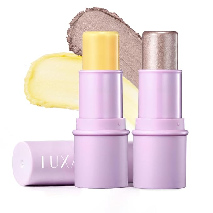 2Pcs Highlighter Moisturizer Makeup Sticks, Iluminator Face Stick