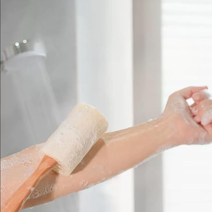 Back Loofah Scrub Loofah Sponge Long Handle Loofah Shower Bath Brush On a Stick Body Scrub Brush Scrubber Loofah Exfoliating Body Eco-Friendly Sponge