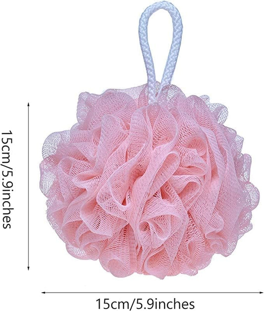 Baul Service and Supply -Loofah Bath & Shower Sponge- Back & Body Soft Mesh Exfoliating Scrubber Used for All Skin Types [Unisex Adults/Unisex Kids] (Pink)