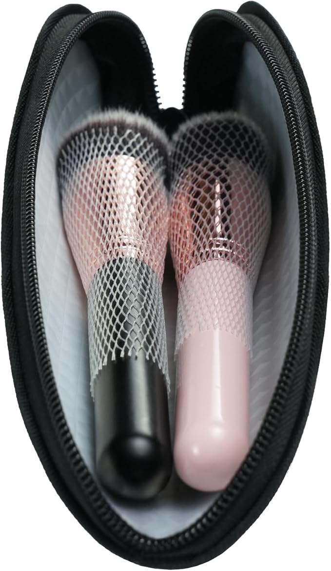 Aosbos Travel Makeup Brush Holder Bag, Small Cosmetic Pouch Organizer for Make Up Brush Traveling Case, Black Multi-functional Pouch