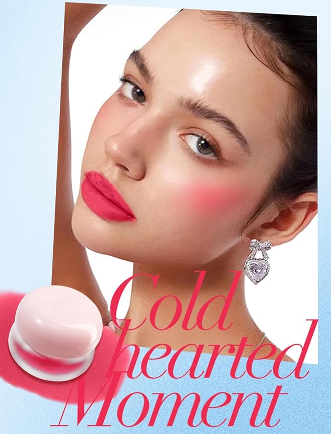 Pudding Pot for Lip and Cheek,Soft Matte Blush Blurry Makeup Blush Lipstick Multi-Use Natural Glow Face Blush Buildable Lip Tint High Pigment Long-Lasting (02#+05#)