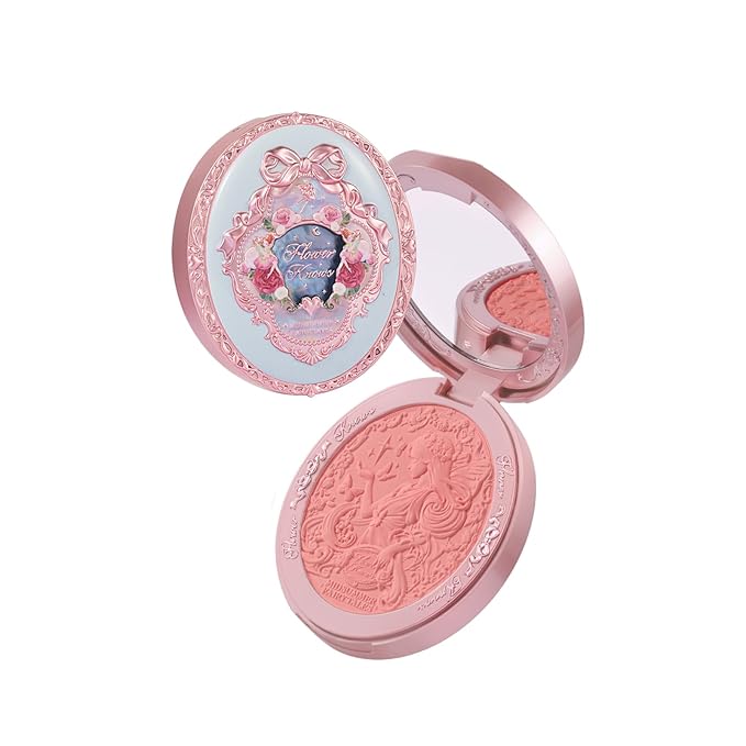 Flower Knows Swan Ballet Embossed Blush,Tangerine Matte Finish,Buildable & Blendable Powder Blush for cheeks,Natural Flush for All Skin Tones(04 Summer Blossom,5g)