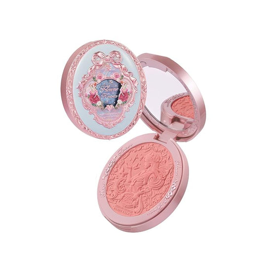 Flower Knows Swan Ballet Embossed Blush,Tangerine Matte Finish,Buildable & Blendable Powder Blush for cheeks,Natural Flush for All Skin Tones(04 Summer Blossom,5g)