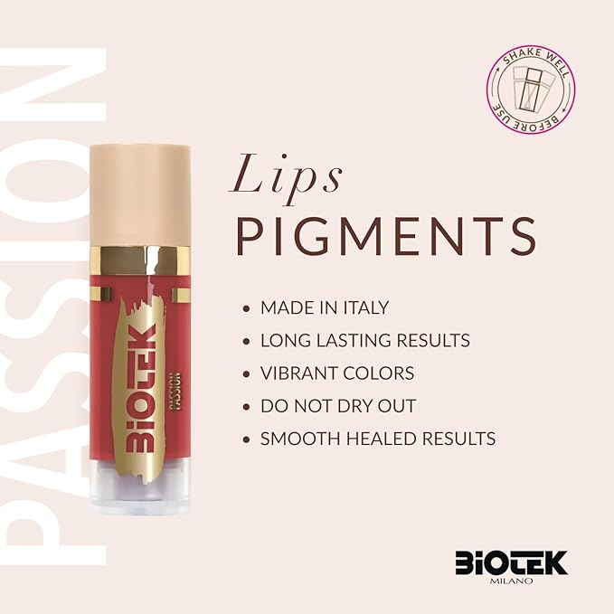 Biotek Lip Pigment for Permanent Makeup - Coral Red Color for Lip - Made in Italy - Passion 0,61 fl.oz.