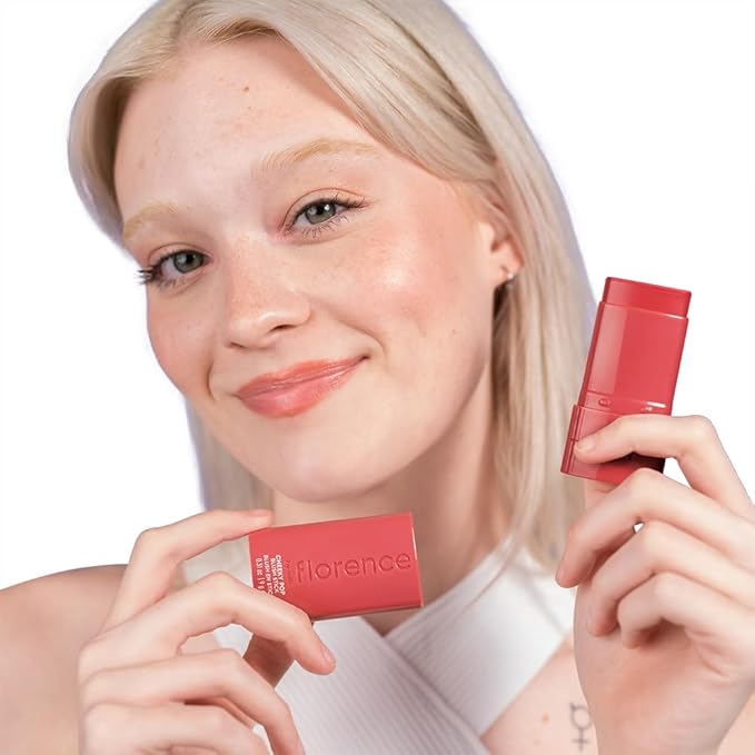 florence by mills Cheeky Pop Blush Stick, Magic Maria (warm coral), 0.31 oz/ 9g