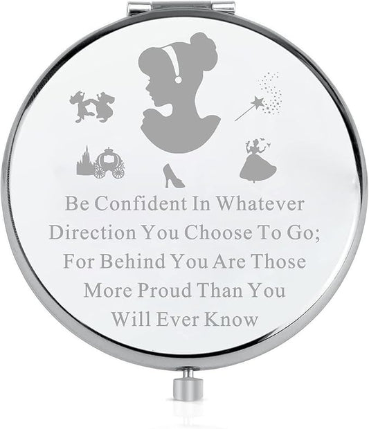LQRI Princess Makeup Mirror Faily Cartoon Tales Cartoon Film Pocket Makeup Mirror Fairy Shoes Movie Gift