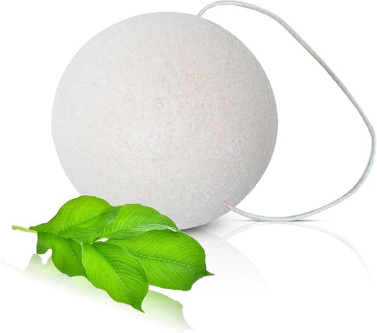 This Hippie Girl | Konjac Exfoliating Organic Facial Sponge | Plant Based Gentle Exfoliating Face Scrubbie | Safe for Sensitive Skin | Simply White (White)