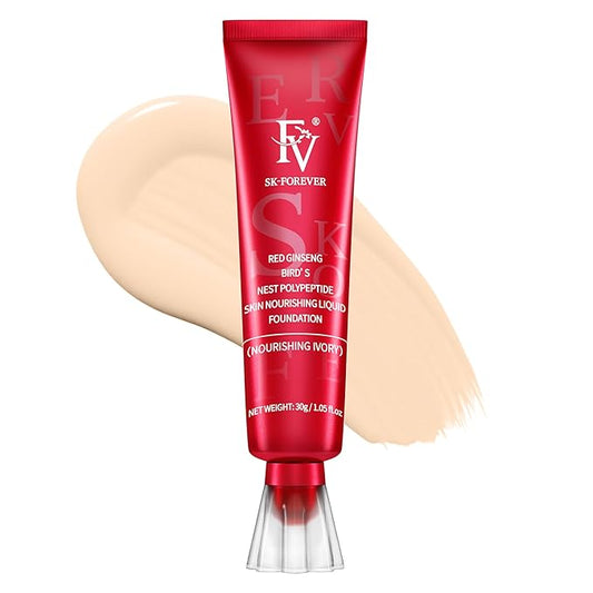 FV Dewy Foundation, Hydrating Formula & Medium Coverage, Waterproof, Long Lasting, Lightweight Liquid Foundation, Ideal For Dry/Combination Skin, 30g, Nourishing Ivory