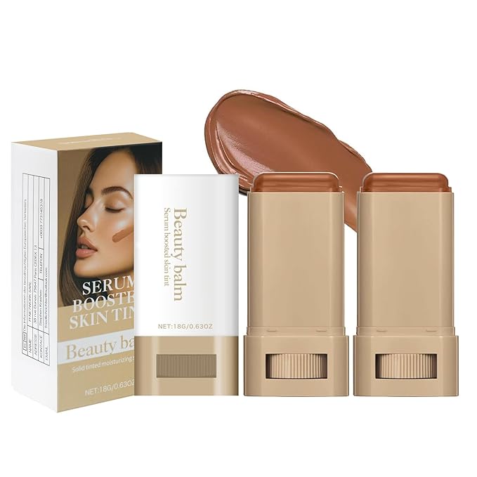 Foundation Stick Beauty Balm Serum Boosted Skin Tint Moisturizing Serum Contour Balm Makeup Suitable for All Skin Tones Create a Natural, Flawless Makeup Skin Tint Stick,01 2pcs