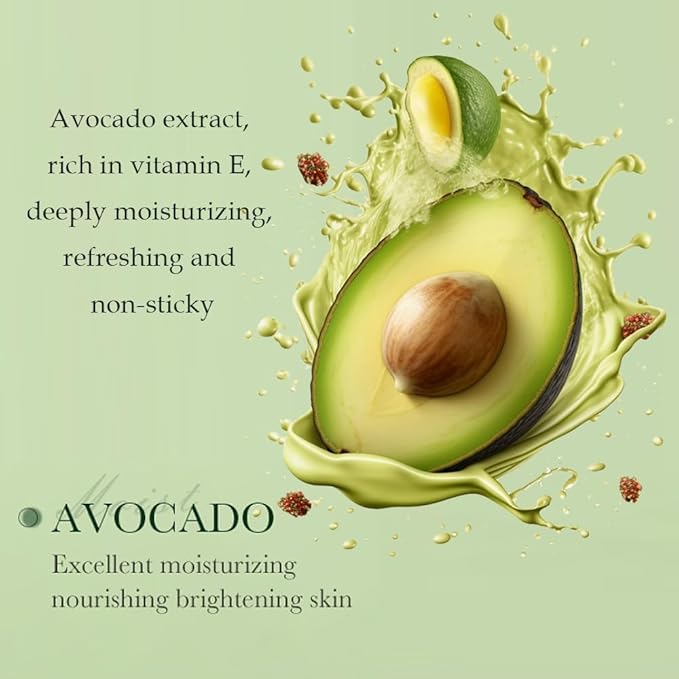 6pcs Avocado Skincare Kit, Skin Care Gift Set with Facial Cleanser, Toner, Lotion, Face Serum, Face Cream, Eye Cream For Hydrating Skin, Anti-Aging Skin For Women Teen Girls (Large, 6, Count)