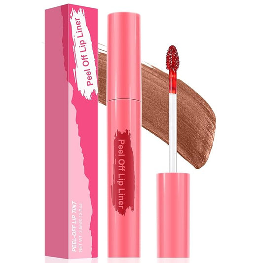 Lip Stain Peel Off - Long Wear Tattoo Lip Liner, Waterproof & Transfer-proof Peel Off Lip Stain with Matte Finish, Lip Tint For All Skin Types (Nude, 1 Count(Pack of 1))