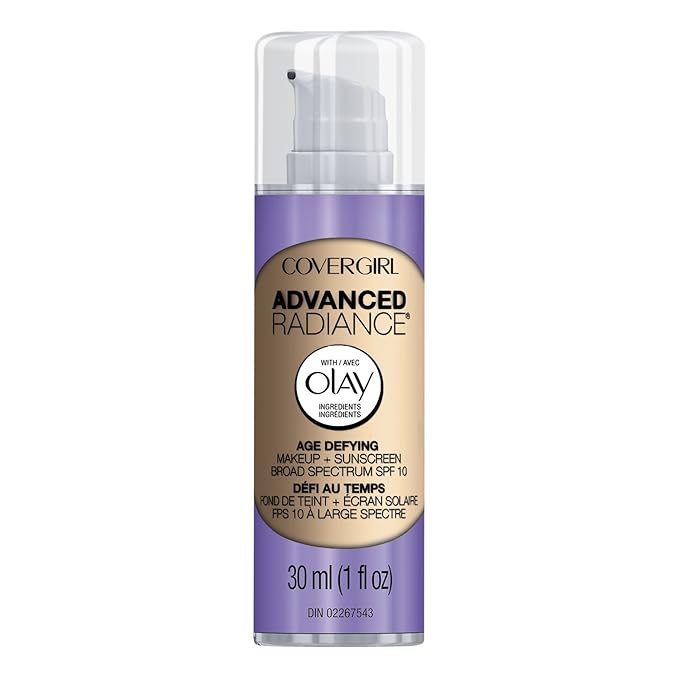 COVERGIRL Advanced Radiance Age Defying Foundation Makeup Medium Light, 1 oz (packaging may vary)