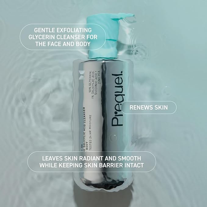 Skin Gleanser SA, Moisturizing Glycerin Face Wash, Body Wash 2-Pack. 1% Salicylic Acid Face Cleanser. Unscented, Oily, and Combination Skin Face Soap. 13.5oz (each) Pump Bottles