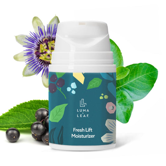 LUMA & LEAF Fresh Lift Peptide Moisturizer | Daily Anti-Aging Face Cream with Hyaluronic Acid & Hibiscus for Firming & Glow | Lightweight Facial Moisturizer for Fine Lines & Wrinkles | 1.7 fl oz