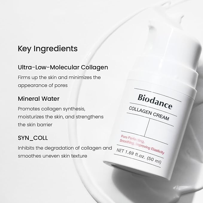 BIODANCE Collagen Cream | Firming Facial Moisturizer with Collagen, Mineral water, Hyaluronic Acid for Face | 1.69 fl.oz, 50ml