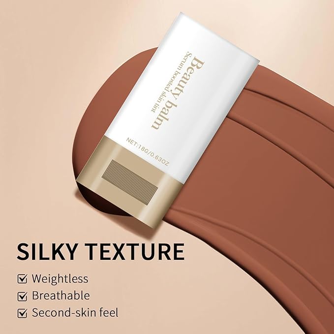 Foundation Stick Beauty Balm Serum Boosted Skin Tint Moisturizing Serum Contour Balm Makeup Suitable for All Skin Tones Create a Natural, Flawless Makeup Skin Tint Stick,01 2pcs