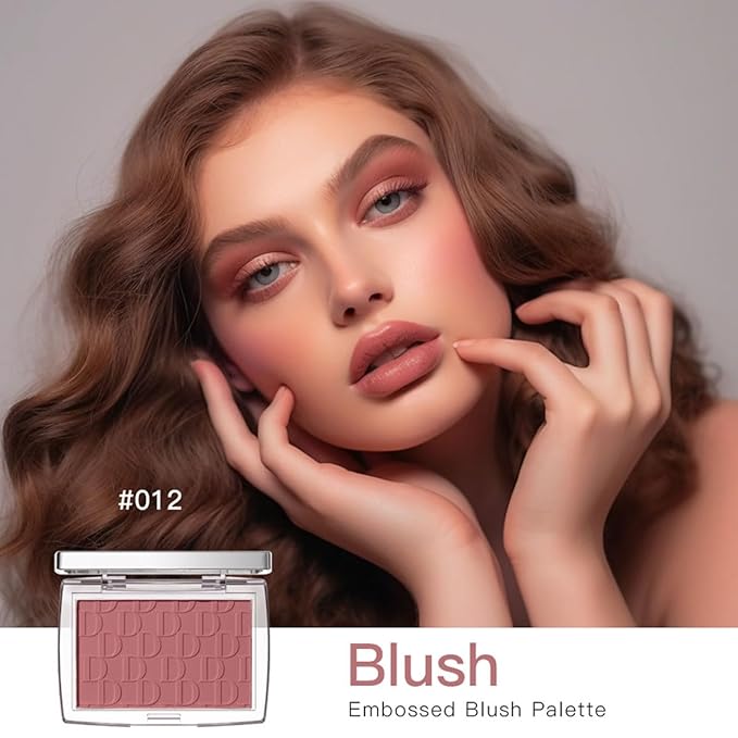 Blush Powder Palette, Multi-Use Matte Makeup Blush Palette for Cheeks, Eyes, Long-Lasting, Natural Look, Complements All Skin Tones, Vegan, High Pigmented (Rosewood, Normal)