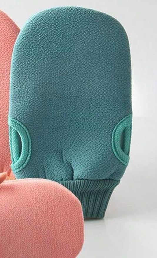 Exfoliating Bath Glove, Teal, Double-Sided Body Scrubber
