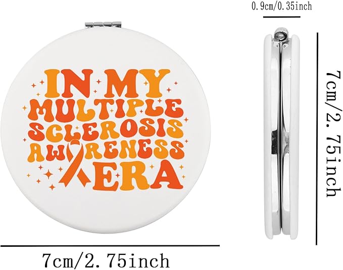 BEKECH Multiple Sclerosis MS Awareness Gift in My Multiple Sclerosis Era Compact Mirror MS Warrior Gifts Orange Ribbon Awareness Gifts