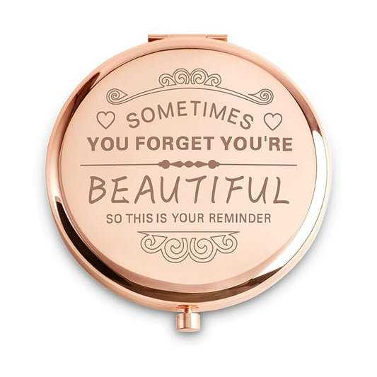Personalized Gifts for Women Girls, Inspirational Compact Mirror, 2025 Graduation Gifts for Her, Mothers Day Birthday Gift for Mom Wife Sister Daughter Niece Granddaughter, Friendship Gifts for Friend