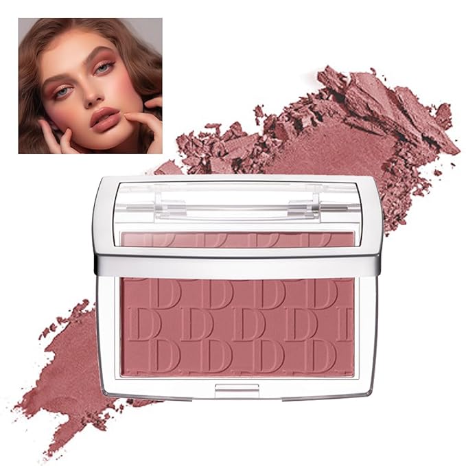 Blush Powder Palette, Multi-Use Matte Makeup Blush Palette for Cheeks, Eyes, Long-Lasting, Natural Look, Complements All Skin Tones, Vegan, High Pigmented (Rosewood, Normal)